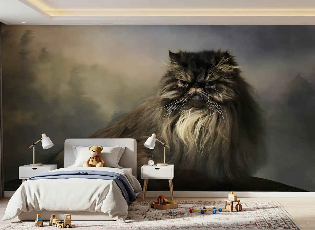 Misty Forest Persian Feline Wall Mural