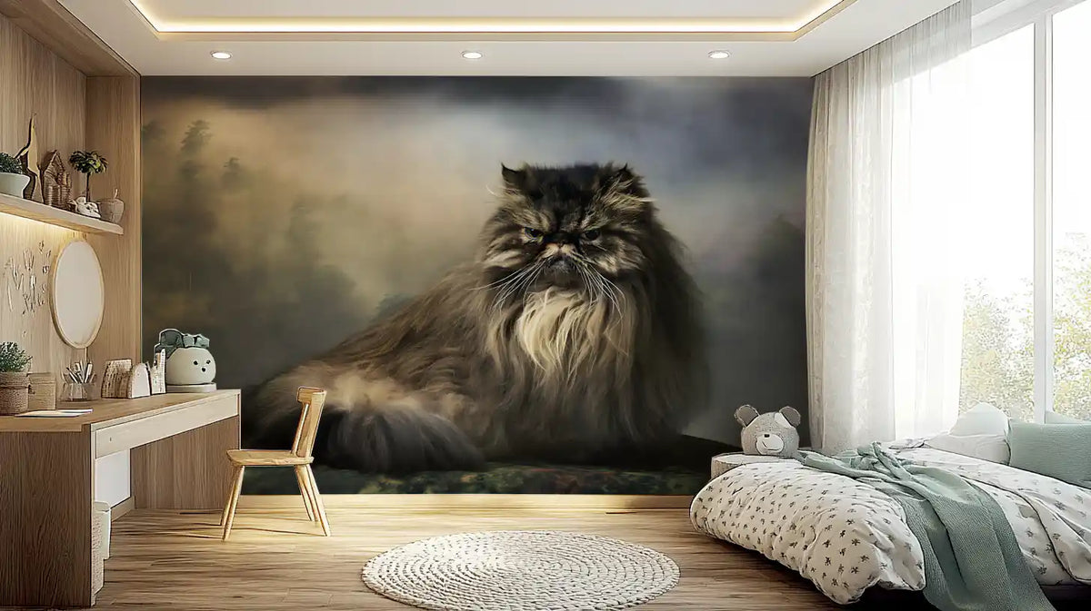 Misty Forest Persian Feline Wall Mural