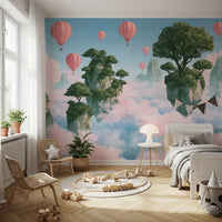 Floating Isles and Pink Skies Wall Mural