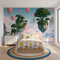 Floating Isles and Pink Skies Wall Mural