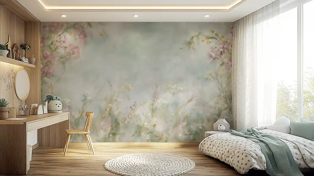 Soft Meadow Brushstrokes Wall Mural