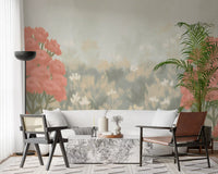 Blush Meadow Botanical Wall Mural