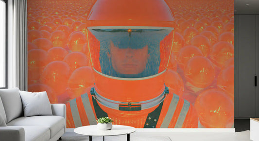 Neon Astronaut Field Wall Mural
