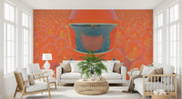 Neon Astronaut Field Wall Mural