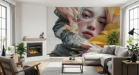 Ethereal Floral Portraiture Wall Mural