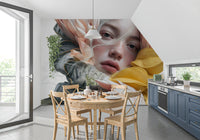 Ethereal Floral Portraiture Wall Mural