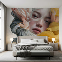 Ethereal Floral Portraiture Wall Mural