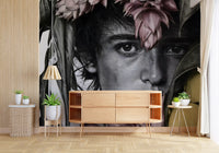 Botanical Face Contemporary Feature Wall Mural