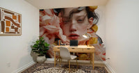 Ethereal Floral Portrait Wall Mural