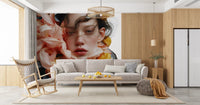 Ethereal Floral Portrait Wall Mural