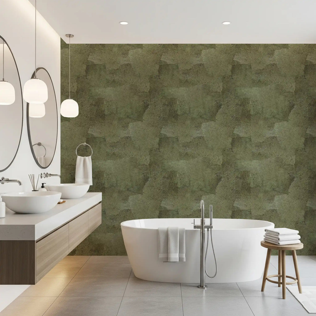 Torn Leather - Lichen Wallpaper⁠