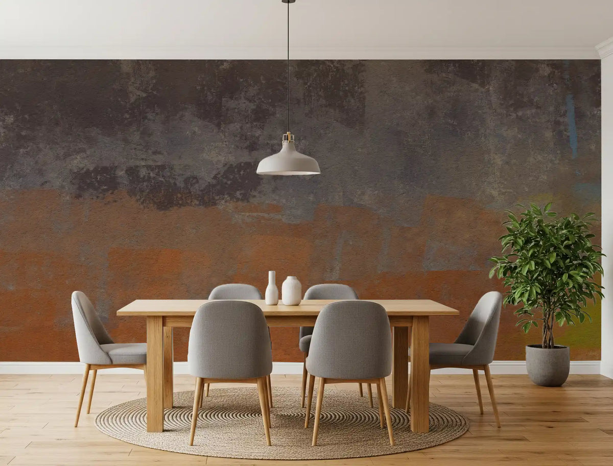 Abstract Layers of Ochre Wall Mural