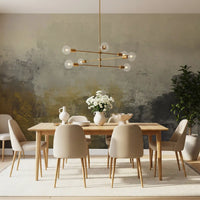 Abstract Brushwork Ochre Wall Mural
