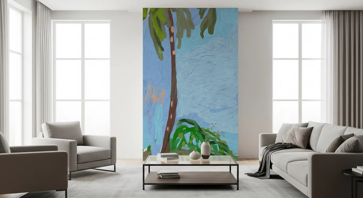 Coastal Palm Oasis Impression Wall Mural