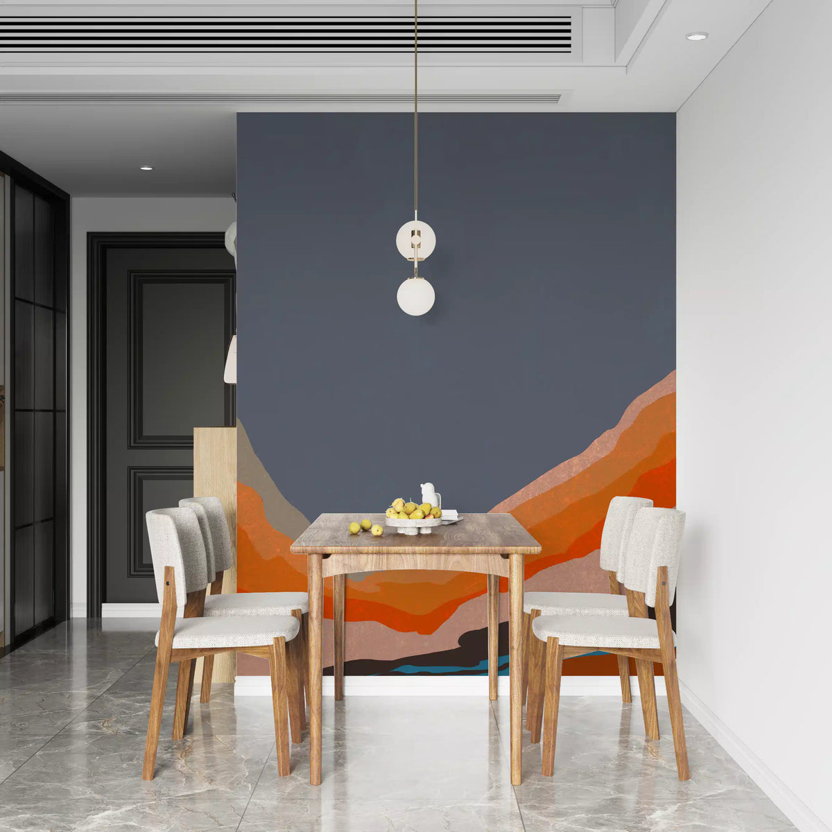 Abstract Painted Horizon Layers Wall Mural