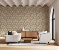 Classic Cream and Beige Floral Wallpaper⁠