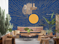 Radiant Solar Burst Abstract Wall Mural