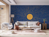 Radiant Solar Burst Abstract Wall Mural