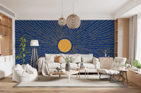 Radiant Solar Burst Abstract Wall Mural