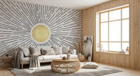 Golden Sunburst Radiance Wall Mural