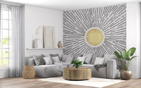 Golden Sunburst Radiance Wall Mural