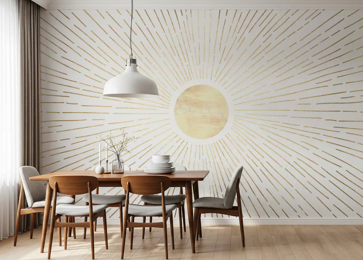 Radiant Golden Burst Wall Mural