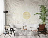 Radiant Golden Burst Wall Mural