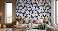 Midnight Daisy Field Pattern Wall Mural