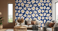 Midnight Daisy Field Pattern Wall Mural