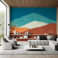 Minimalist Desert Dusk Landscape Wall Mural