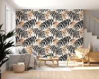 Abstract Zebra Stripe Brushwork Wallpaper⁠