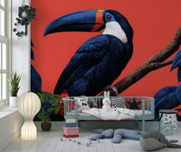 Exotic Jungle Bird Perch Wall Mural