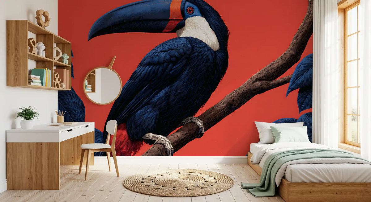 Exotic Jungle Bird Perch Wall Mural