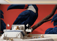 Exotic Jungle Bird Perch Wall Mural