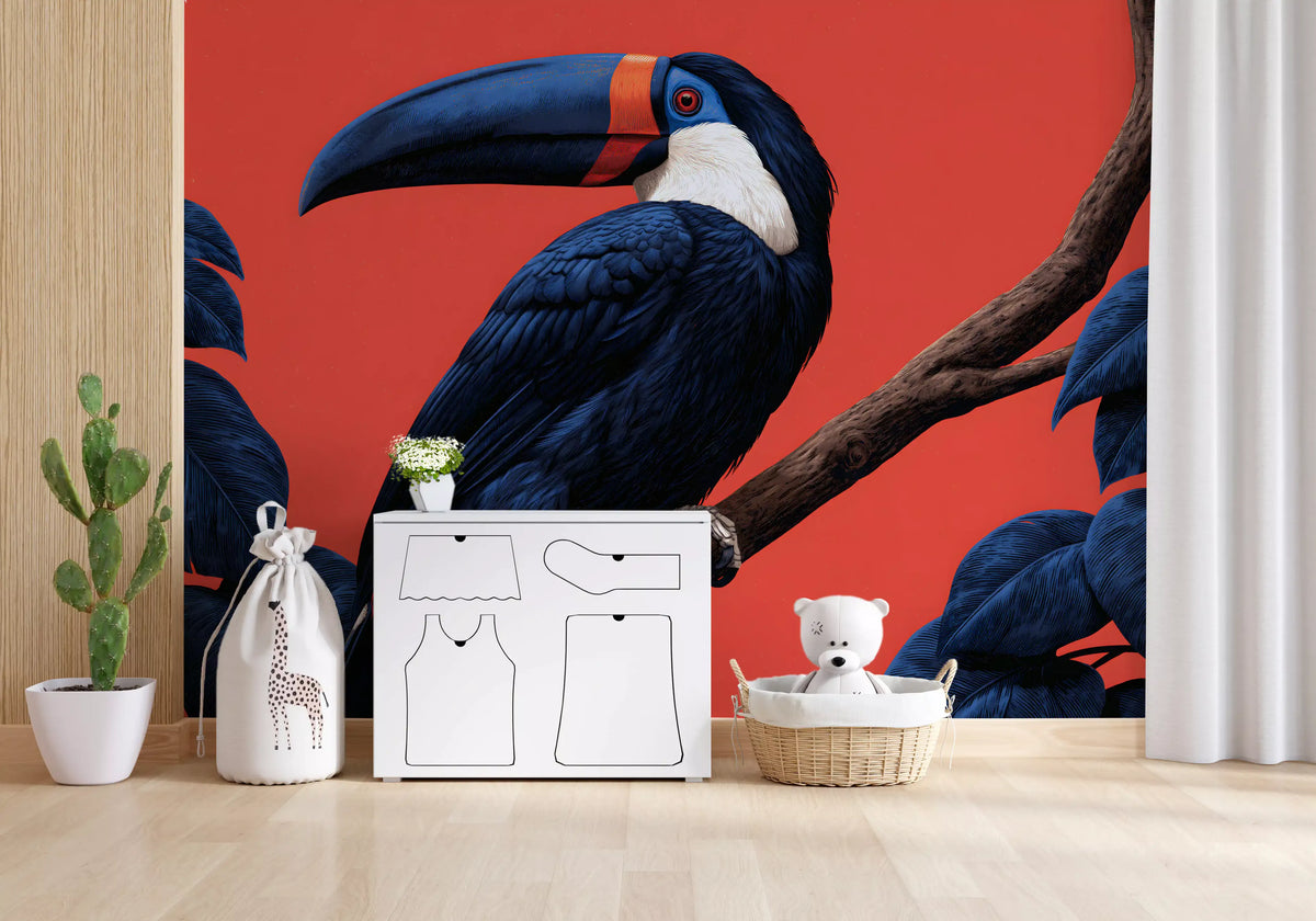 Exotic Jungle Bird Perch Wall Mural