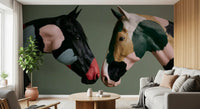 Painted Equine Duo Wall Mural