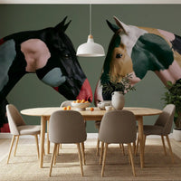 Painted Equine Duo Wall Mural
