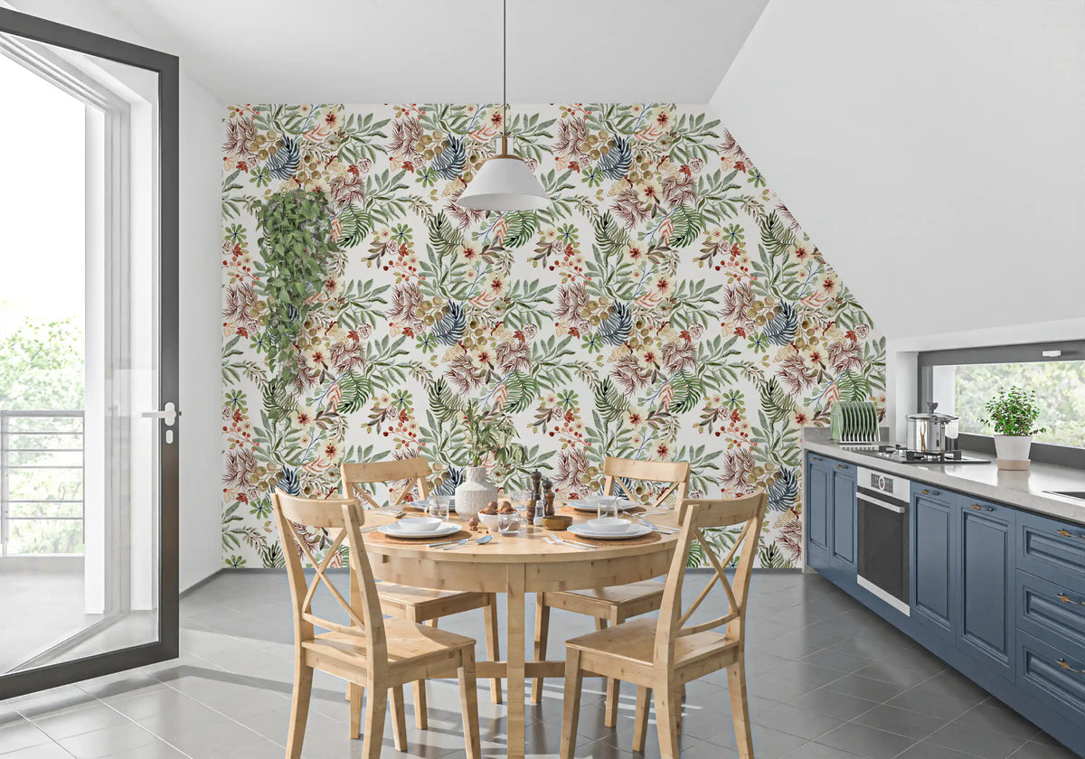 Rustic Meadow Wildflower Illustration Wallpaper⁠