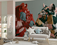 Duo of Painted Tigers Wall Mural