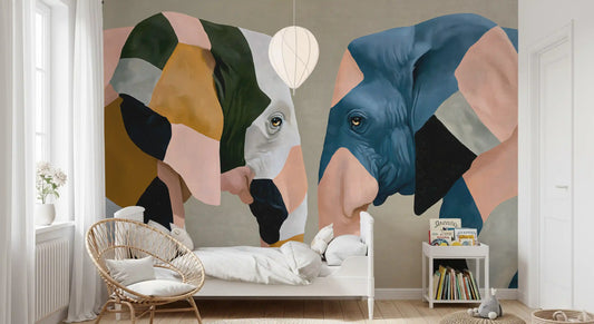 Abstract Elephant Encounter Wall Mural