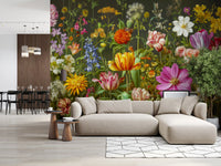 Midnight Meadow Botanical Bloom Wall Mural