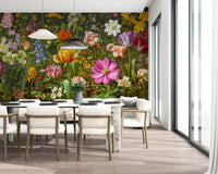 Midnight Meadow Botanical Bloom Wall Mural