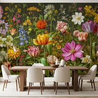 Midnight Meadow Botanical Bloom Wall Mural