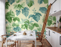 Verdant Jungle Foliage Pattern Wall Mural