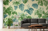 Verdant Jungle Foliage Pattern Wall Mural