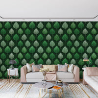 Minimalist Leaf Grid Design Wallpaper⁠