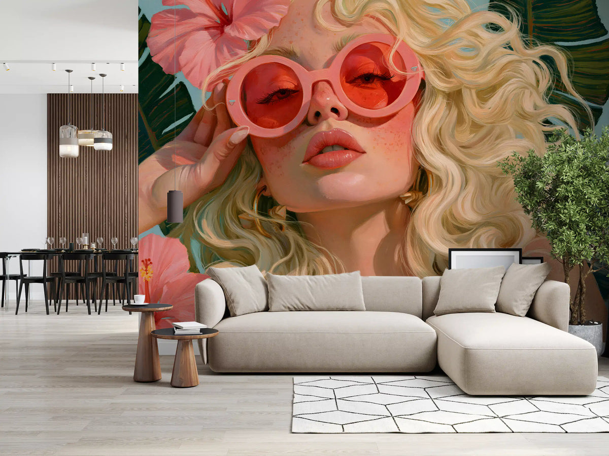 Sun-Drenched Summer Muse Wall Mural