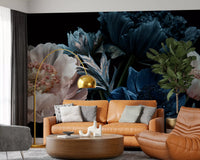 Midnight Peony Bouquet Wall Mural