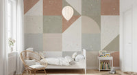 Geometric Terrazzo Tile Composition Wall Mural