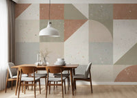 Geometric Terrazzo Tile Composition Wall Mural
